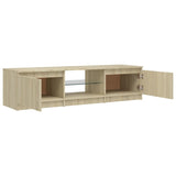 NNEVL TV Cabinet with LED Lights Sonoma Oak 140x40x35.5 cm