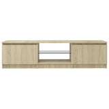 NNEVL TV Cabinet with LED Lights Sonoma Oak 140x40x35.5 cm