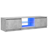 NNEVL TV Cabinet with LED Lights Concrete Grey 140x40x35.5 cm