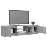 NNEVL TV Cabinet with LED Lights Concrete Grey 140x40x35.5 cm