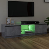 NNEVL TV Cabinet with LED Lights Concrete Grey 140x40x35.5 cm
