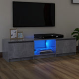 NNEVL TV Cabinet with LED Lights Concrete Grey 140x40x35.5 cm