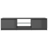 NNEVL TV Cabinet with LED Lights High Gloss Grey 140x40x35.5 cm