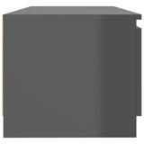 NNEVL TV Cabinet with LED Lights High Gloss Grey 140x40x35.5 cm