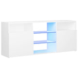 NNEVL TV Cabinet with LED Lights White 120x30x50 cm