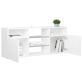 NNEVL TV Cabinet with LED Lights White 120x30x50 cm