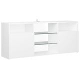 NNEVL TV Cabinet with LED Lights White 120x30x50 cm