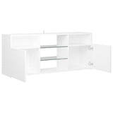 NNEVL TV Cabinet with LED Lights White 120x30x50 cm