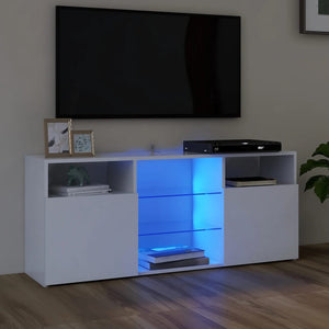 NNEVL TV Cabinet with LED Lights White 120x30x50 cm