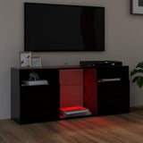 NNEVL TV Cabinet with LED Lights Black 120x30x50 cm