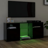 NNEVL TV Cabinet with LED Lights Black 120x30x50 cm