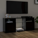 NNEVL TV Cabinet with LED Lights Black 120x30x50 cm
