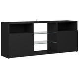 NNEVL TV Cabinet with LED Lights Black 120x30x50 cm