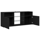 NNEVL TV Cabinet with LED Lights Black 120x30x50 cm