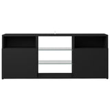 NNEVL TV Cabinet with LED Lights Black 120x30x50 cm