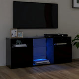 NNEVL TV Cabinet with LED Lights Black 120x30x50 cm