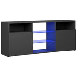 NNEVL TV Cabinet with LED Lights Grey 120x30x50 cm
