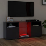 NNEVL TV Cabinet with LED Lights Grey 120x30x50 cm