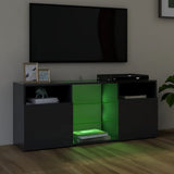 NNEVL TV Cabinet with LED Lights Grey 120x30x50 cm
