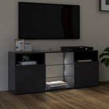 NNEVL TV Cabinet with LED Lights Grey 120x30x50 cm