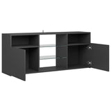 NNEVL TV Cabinet with LED Lights Grey 120x30x50 cm