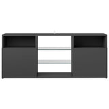 NNEVL TV Cabinet with LED Lights Grey 120x30x50 cm