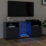NNEVL TV Cabinet with LED Lights Grey 120x30x50 cm