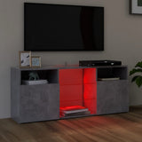 NNEVL TV Cabinet with LED Lights Concrete Grey 120x30x50 cm