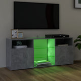 NNEVL TV Cabinet with LED Lights Concrete Grey 120x30x50 cm