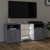 NNEVL TV Cabinet with LED Lights Concrete Grey 120x30x50 cm