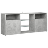 NNEVL TV Cabinet with LED Lights Concrete Grey 120x30x50 cm