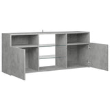 NNEVL TV Cabinet with LED Lights Concrete Grey 120x30x50 cm