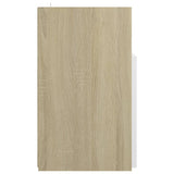 NNEVL TV Cabinet with LED Lights White and Sonoma Oak 120x30x50 cm