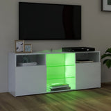 NNEVL TV Cabinet with LED Lights High Gloss White 120x30x50 cm