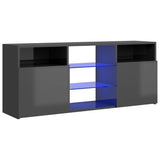 NNEVL TV Cabinet with LED Lights High Gloss Grey 120x30x50 cm