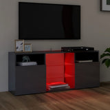 NNEVL TV Cabinet with LED Lights High Gloss Grey 120x30x50 cm