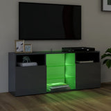 NNEVL TV Cabinet with LED Lights High Gloss Grey 120x30x50 cm