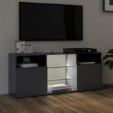 NNEVL TV Cabinet with LED Lights High Gloss Grey 120x30x50 cm
