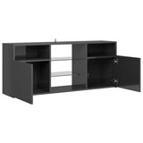 NNEVL TV Cabinet with LED Lights High Gloss Grey 120x30x50 cm