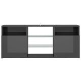 NNEVL TV Cabinet with LED Lights High Gloss Grey 120x30x50 cm