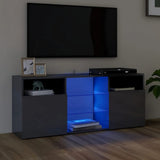 NNEVL TV Cabinet with LED Lights High Gloss Grey 120x30x50 cm