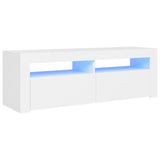 NNEVL TV Cabinet with LED Lights White 120x35x40 cm