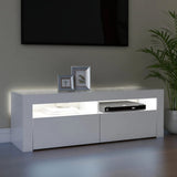 NNEVL TV Cabinet with LED Lights White 120x35x40 cm