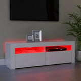 NNEVL TV Cabinet with LED Lights White 120x35x40 cm