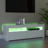 NNEVL TV Cabinet with LED Lights White 120x35x40 cm