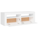 NNEVL TV Cabinet with LED Lights White 120x35x40 cm