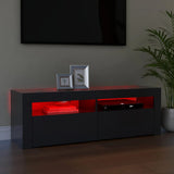 NNEVL TV Cabinet with LED Lights Grey 120x35x40 cm