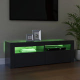 NNEVL TV Cabinet with LED Lights Grey 120x35x40 cm