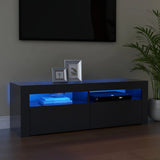 NNEVL TV Cabinet with LED Lights Grey 120x35x40 cm