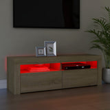 NNEVL TV Cabinet with LED Lights Sonoma Oak 120x35x40 cm